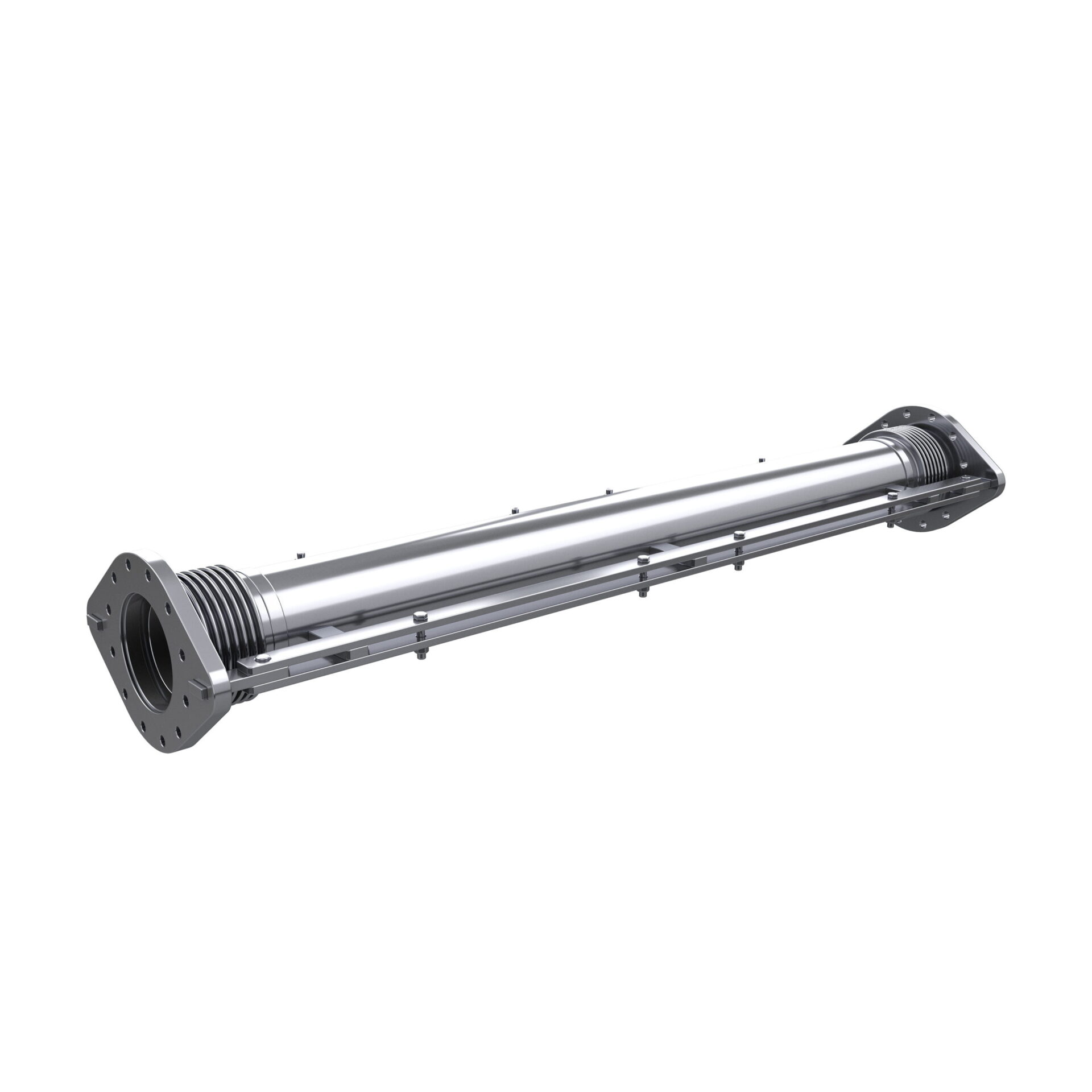 double expansion joint with flanges and hinge system