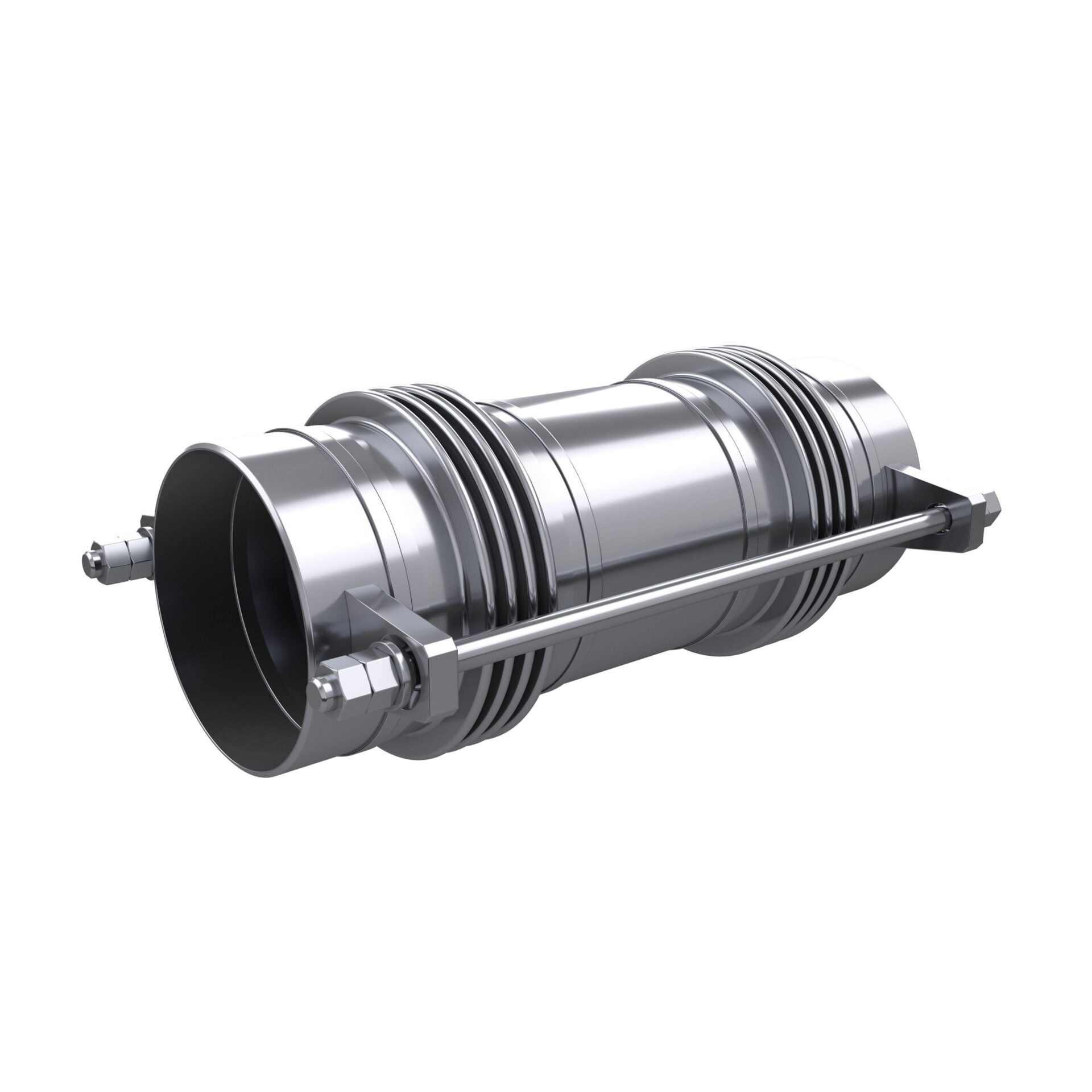double expansion joint with pipe ends and guide or tie rods