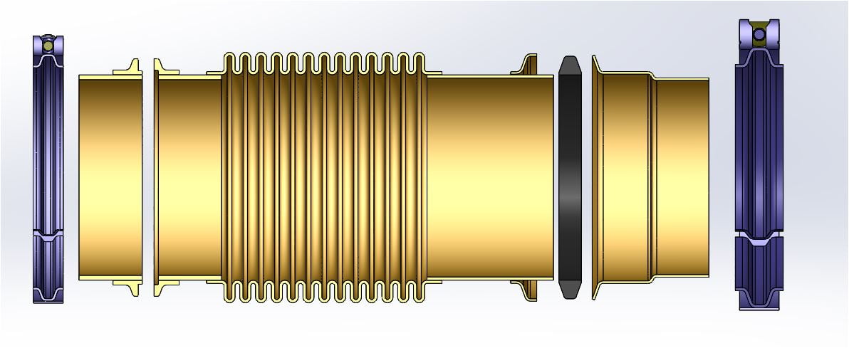 machined welded flange bellows slip joint section